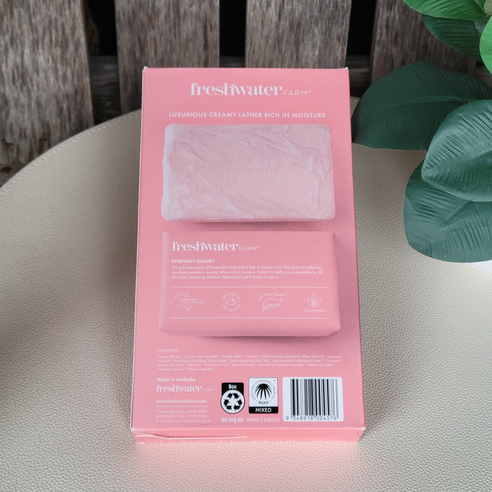 Freshwater Farm Rosewater & Pink Clay Soap Bars 3 Pk - Picture 8 of 9
